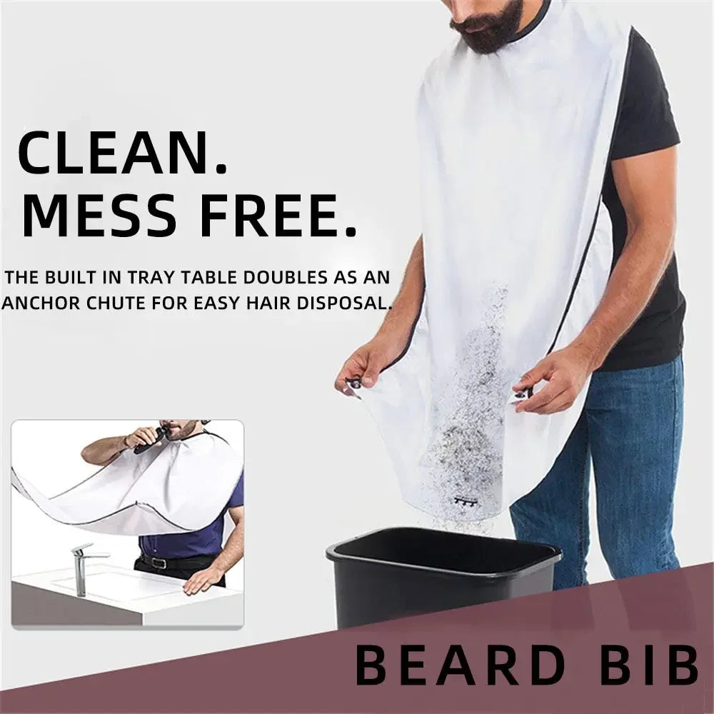 Beard Trimming Cape for Men – No-Mess Hair Catcher Apron for Shaving & Grooming
