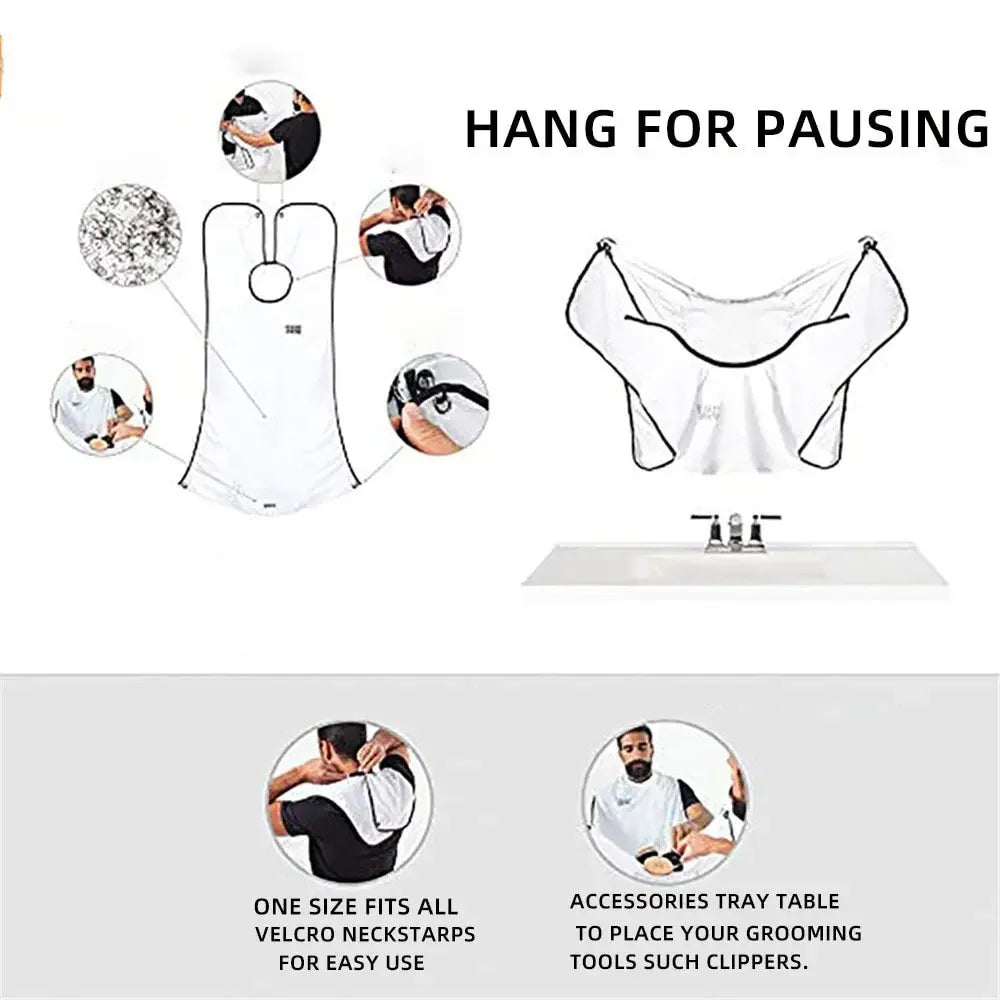 Beard Trimming Cape for Men – No-Mess Hair Catcher Apron for Shaving & Grooming