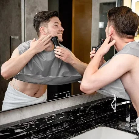 Beard Trimming Cape for Men – No-Mess Hair Catcher Apron for Shaving & Grooming